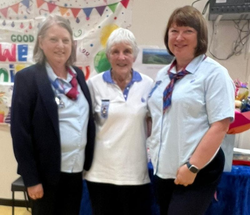 Janice Blair, Elspeth Mitchell and Elaine Rough stand together posing for the photograph