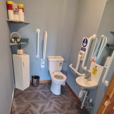 A bathroom with disabled access